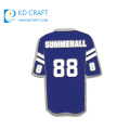 Wholesale cheap custom shaped metal stamped enamel football sports jersey lapel pin for souvenir